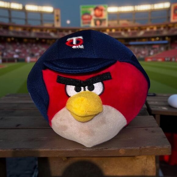 2013 Angry Birds MN Minnesota Twins Baseball Stuffed Plush Batting Helmet Plush - Picture 1 of 3